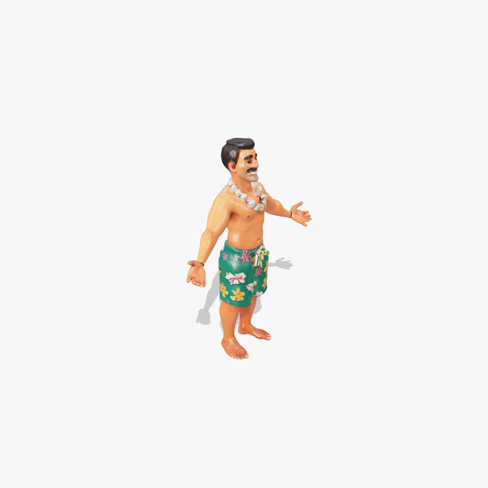 Tropical Islander Character Model Rigged and Animated